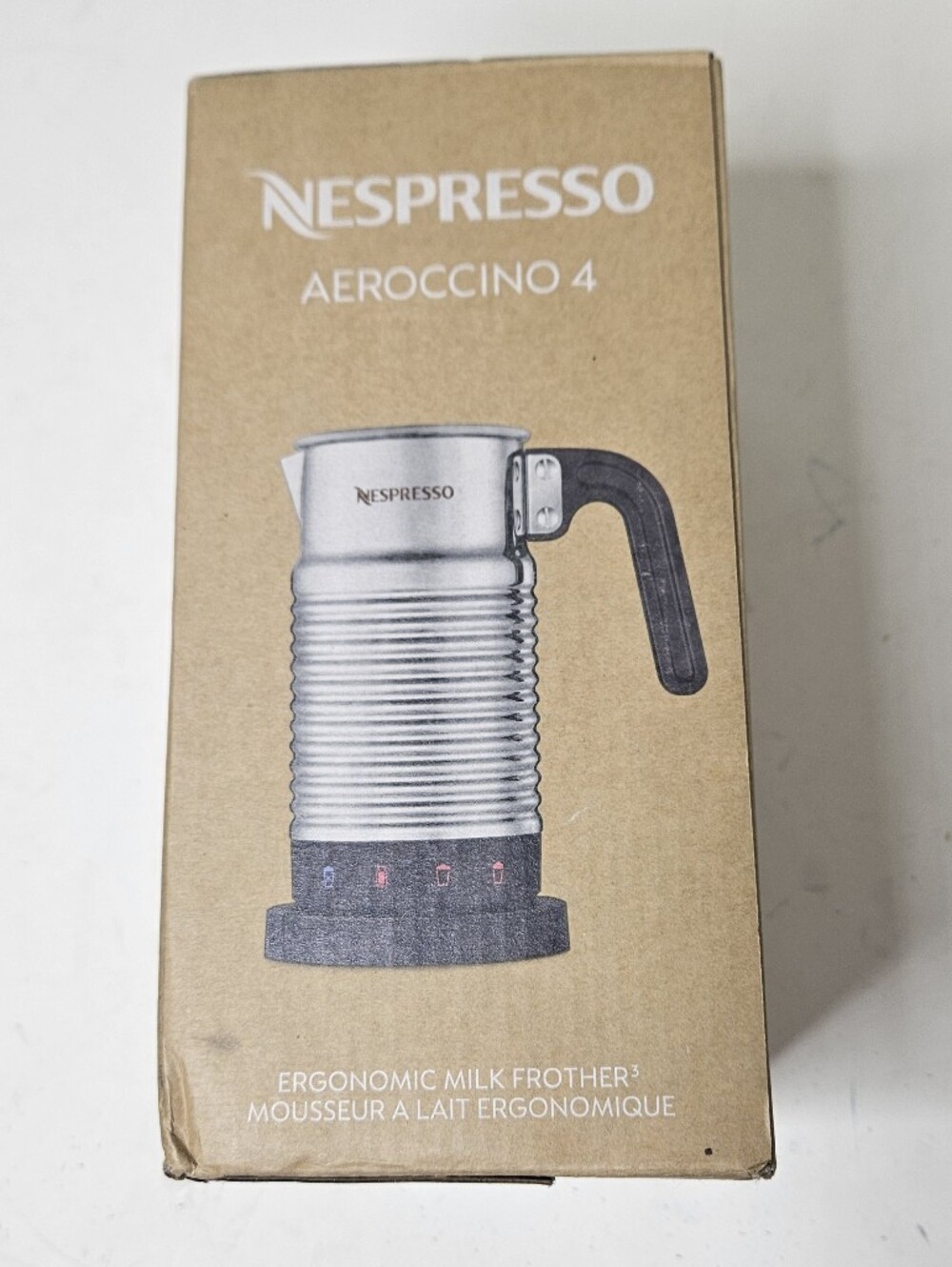 Nespresso Aeroccino 4 Electric Milk Frother Silver NWT Never Used Ergonomic